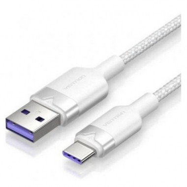 Cable USB 2.0 Vention Tipo C a Tipo C 1m | 100W | 480Mbps | Blanco