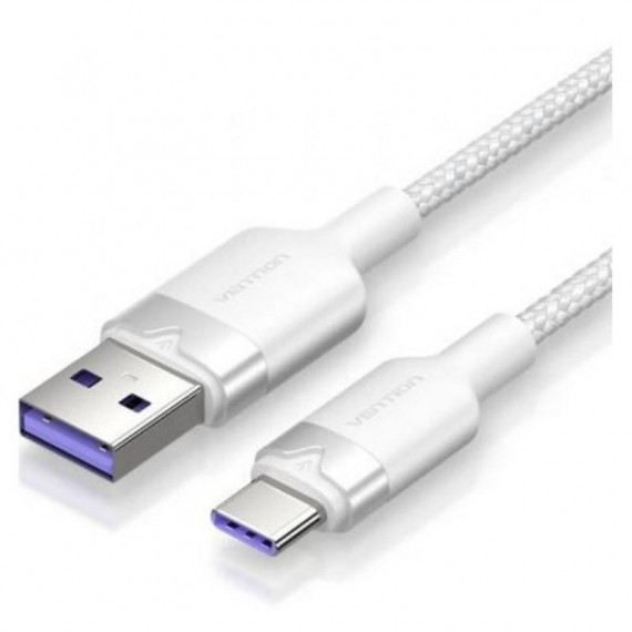 Cable USB 2.0 Vention Tipo C a Tipo C 1m | 100W | 480Mbps | Blanco