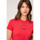 KLJ SLIM OUTLINE LOGO TEE HIGH RISK RED