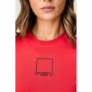 KLJ SLIM OUTLINE LOGO TEE HIGH RISK RED
