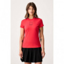 KLJ SLIM OUTLINE LOGO TEE HIGH RISK RED