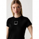 KLJ SLIM OUTLINE LOGO TEE BLACK