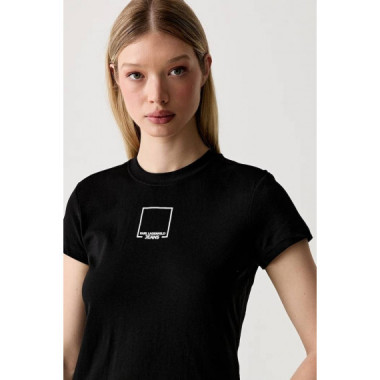 KLJ SLIM OUTLINE LOGO TEE BLACK