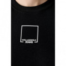 KLJ SLIM OUTLINE LOGO TEE BLACK