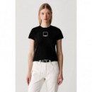 KLJ SLIM OUTLINE LOGO TEE BLACK
