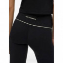 Contrast Piping Leggings Black  KARL LAGERFELD