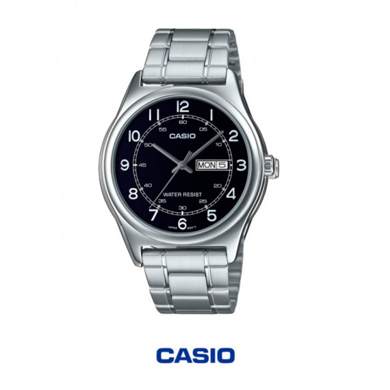 CASIO MTP-V006D-1B2 | Reloj Analógico Negro con Día y Fecha