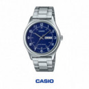 CASIO MTP-V006D-2B | Reloj Analógico Azul con Día y Fecha
