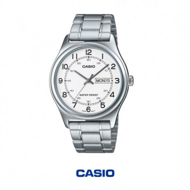 CASIO MTP-V006D-7B2 | Reloj Anal&oacute;gico Blanco con D&iacute;a y Fecha