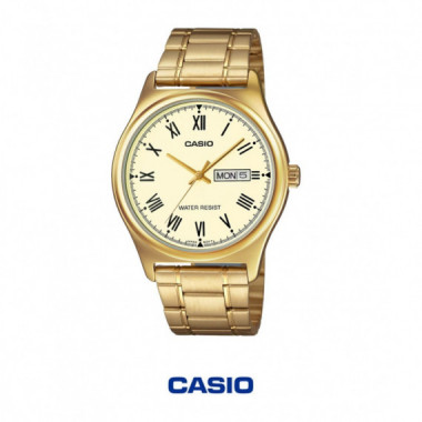 CASIO MTP-V006G-9B - Reloj Anal&oacute;gico Hombre D&iacute;a y Fecha Dorado