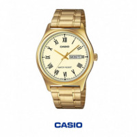 CASIO MTP-V006G-9B - Reloj Analógico Hombre Día y Fecha Dorado