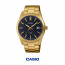 CASIO MTP-VD03G-1A | Reloj Analógico Dorado con Esfera Negra