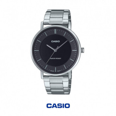 CASIO MTP-VT04D-1E | Reloj Anal&oacute;gico Minimalista Negro de Acero Inoxidable