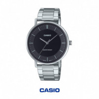 CASIO MTP-VT04D-1E | Reloj Analógico Minimalista Negro de Acero Inoxidable