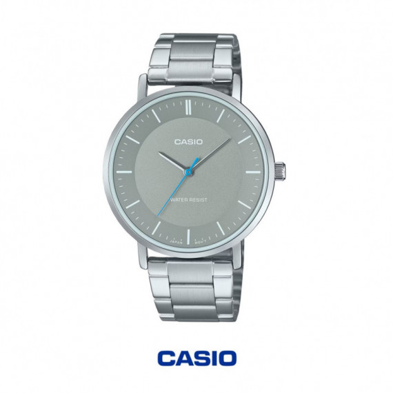 CASIO MTP-VT04D-8E | Reloj Analógico Gris Minimalista de Acero Inoxidable
