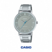 CASIO MTP-VT04D-8E | Reloj Analógico Gris Minimalista de Acero Inoxidable