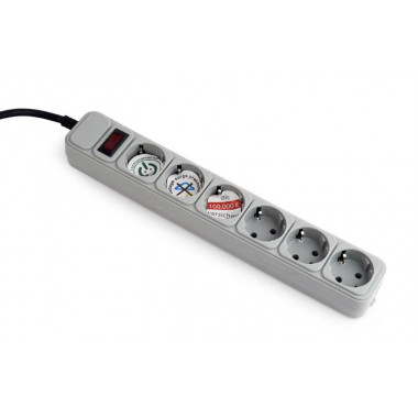 Regleta GEMBIRD 6 Enchufes Shuco con Proteccion E Interruptor