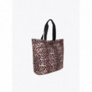Lola Casademunt Bolso shopper de nailon con estampado animal LF2604037-25N