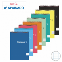 Bloc Espiral CAMPUS 8º Apaisado Tapa Básica 80 Hojas 60 G Cuadrícula 4 Mm - Guanxe Atlantic Marketplace