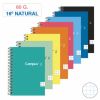 Bloc Espiral CAMPUS 16º Natural Tapa Básica 80 Hojas 60 G Cuadrícula 4 Mm - Guanxe Atlantic Marketplace