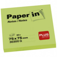 Bloc de Notas Adhesivas PLUS OFFICE 75X75 Mm Verde Fluorescente 80 Hojas - Guanxe Atlantic Marketplace