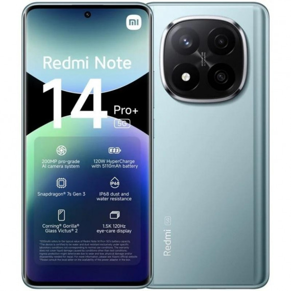 Smartphone XIAOMI Redmi Note 14 Pro+ 6.67" 8GB/256GB/200MP/NFC/5G Blue