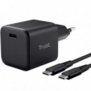 Cargador Gan TRUST Maxo Usb-c 65W + Cable Usb-c 2M Black