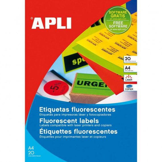 Etiquetas APLI Fluorescente 2879 Naranja