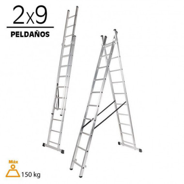 Escalera Aluminio AIRMEC (2 Tramos 2X9)