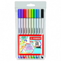 Rotuladores STABILO Pen 68 Brush Surtido 10 Unidades - Guanxe Atlantic Marketplace
