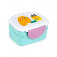Fiambrera Taper Bento con Cierre en Clip y Cubiertos Gatos Beans  KIDS LICENSING