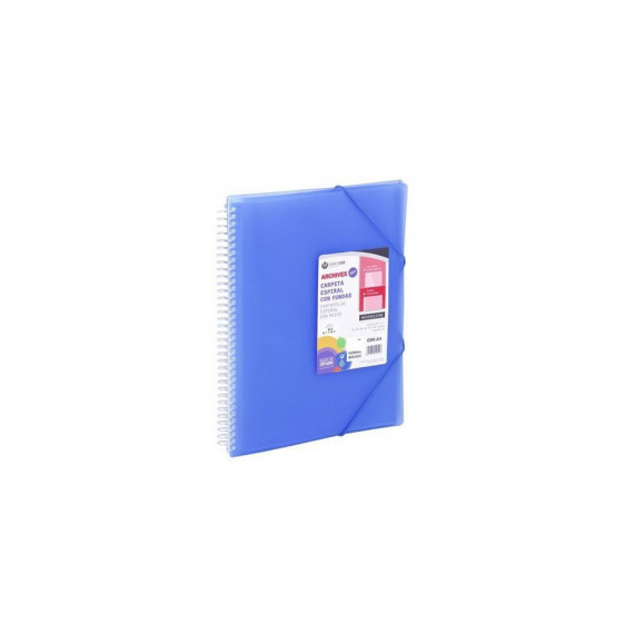 Carpeta A4 CARCHIVO de Espiral con 50 Fundas Azul