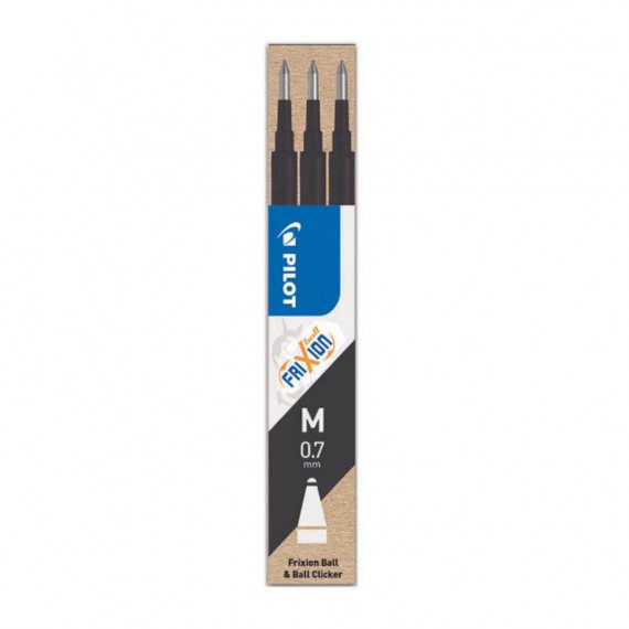 Recambio para Bolígrafo Borrable PILOT Frixion Ball Negro 3 Unidades