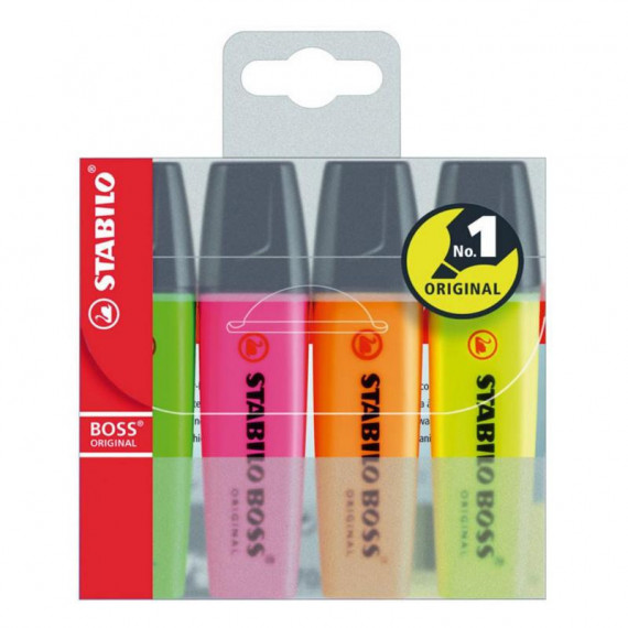 Rotulador Fluorescente STABILO Boss Original 70/4 Surtido 4 Unidades