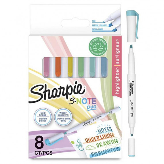 Notas Adhesivas Sharp S-note Duo Doble Unidades Surtidas 8 Unidades  SHARPIE