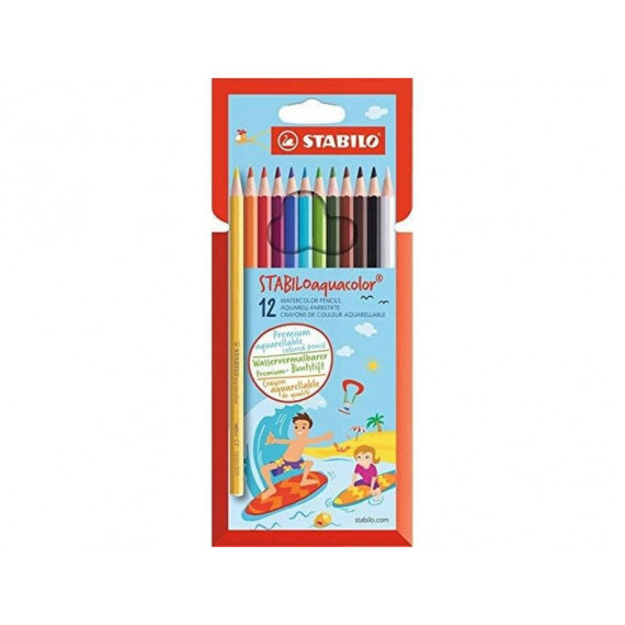 Lápices de Colores Acuarelables STABILO Aquacolor 12 Unidades
