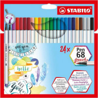 Rotulador Pincel STABILO Pen 68 24 Unidades Surtidos