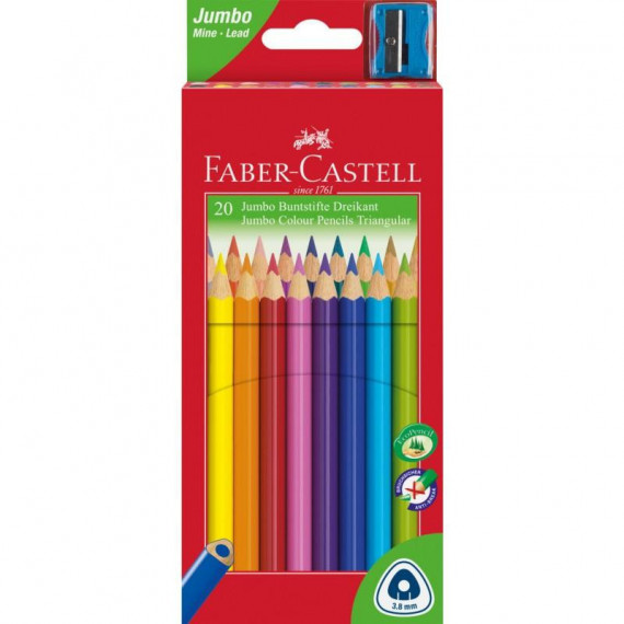 Lápiz Triangular Jumbo 20 Colores FABER-CASTELL