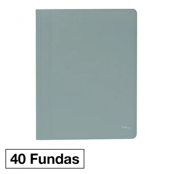 Carpeta de Fundas A4 Eco 40 Fundas Gris Manhattan  PLUS OFFICE