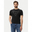 Cn Ss Core Triangle Logo Tee Jet Black a  GUESS