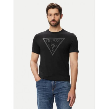 Cn Ss Core Triangle Logo Tee Jet Black a  GUESS