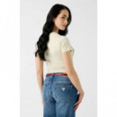Ss Cn Palm Triangle Tee Pearl Oyster  GUESS