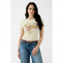 Ss Cn Palm Triangle Tee Pearl Oyster  GUESS