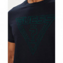 Miken Cn Ss T-shirt Navy Sea  GUESS
