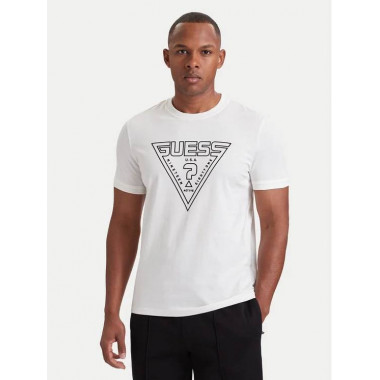 Miken Cn Ss T-shirt Salt White  GUESS
