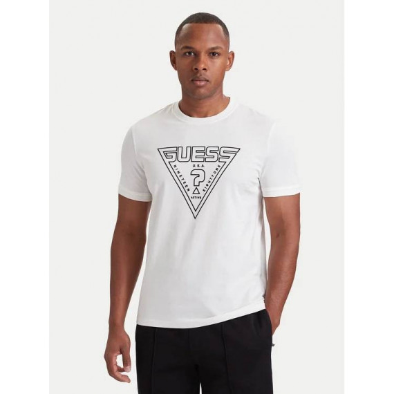 Miken Cn Ss T-shirt Salt White  GUESS