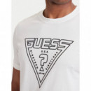 Miken Cn Ss T-shirt Salt White  GUESS