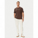 Anton Cn Ss T-shirt Chocolate Brownie  GUESS