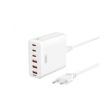 XO Estacion De Carga 6 Puertos 3XTIpo C Y 3X Usb-A C 75W  Blanco XO-L133