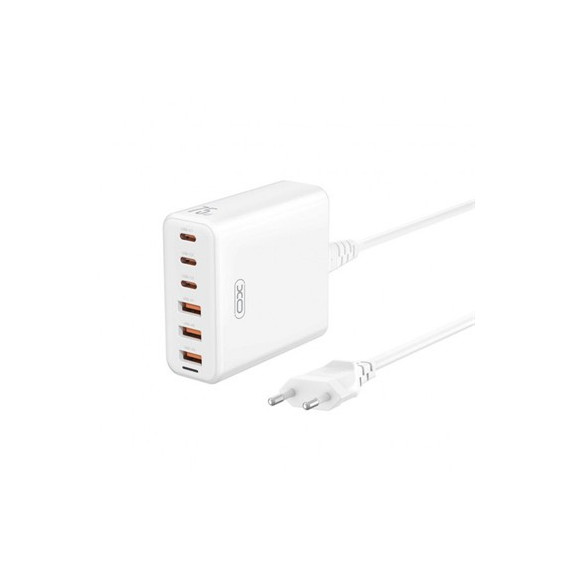 XO Estacion De Carga 6 Puertos 3XTIpo C Y 3X Usb-A C 75W  Blanco XO-L133